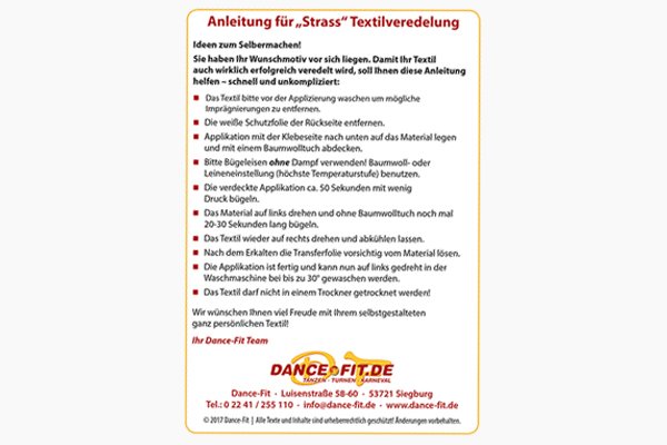 Anleitung Strass Textilveredelung