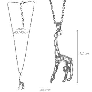 DV-Kette mit Anhänger „Bogengang“, Edelstahl mit Strass