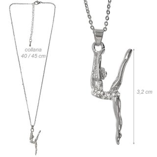 DV-Kette mit Anhänger "Turnerin“ Edelstahl (silber)