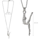 DV-Kette mit Anhänger „Turnerin“, Edelstahl mit Strass