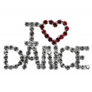 Katz Kristall Brosche JE-02 I Love Dance - SALE