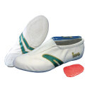 IWA Kunstturnschuh 405, creme mit grünen Streifen -...