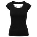 Build your Brand Cut Back T-Shirt schwarz - SALE