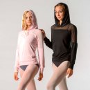 Ballet Rosa Hoodie Akane mit Mesh-Einsatz schwarz