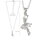 DV-Kette mit Anhänger „Ballerina Sprung“, Edelstahl mit Strass