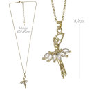 DV-Kette mit Anhänger „Ballerina Sprung“, Edelstahl mit Strass