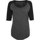 Build your Brand  ¾ Arm Shirt BY022 schwarz/grau...