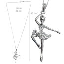 DV-Kette mit Anhänger „Garde-Ballerina“, Edelstahl mit Strass
