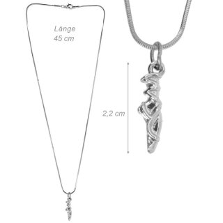 DV-Kette mit Anhänger „Spitzenschuh“, Edelstahl (Silber)