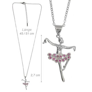 DV-Kette mit Anhänger "Ballerina Retiré" mit rosa Strass