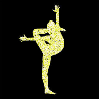 Danza Vinci Bügelmotiv DV-2007 Größe S (7,0 x 3,6 cm) 03 neongelb