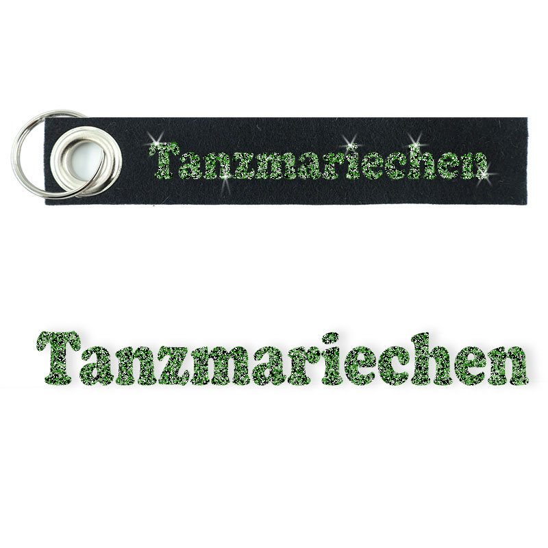 Danza Vinci Schlüsselanhänger Tanzmariechen Filz grau 14 grün