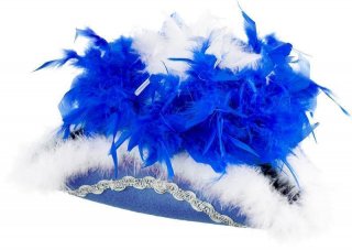 blau mit Silberborte und Boa