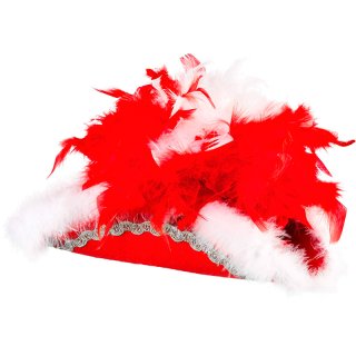 rot mit Silberborte und Boa